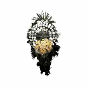 Beyaz ve Sarı Renkler Kullanılarak Hazırlanmış Cenaze Aranjmanı 