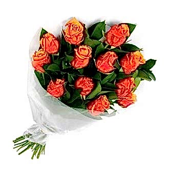 11 Adet Turuncu Gül Buketi
