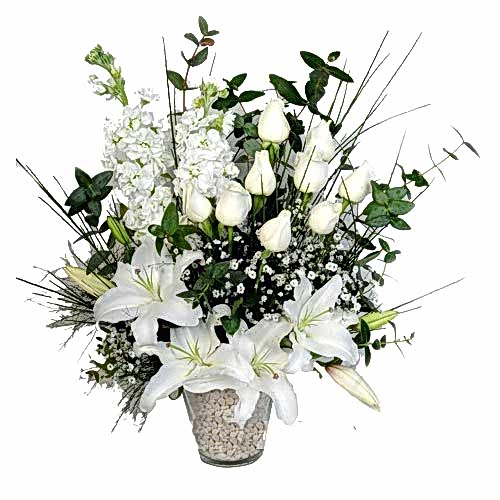 Kokulu Lilyum, Şebboy, Beyaz Gül Aranjmanı
