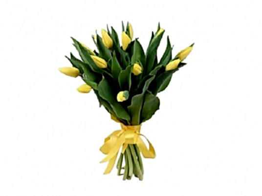 15 sarı lale buketi, canlı ve taze çiçekler