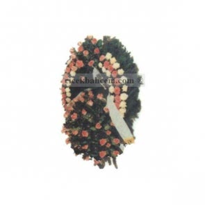 Beyaz ve Turuncu Çiçeklerle Hazırlanmış Mozole Çelenkleri 