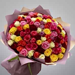 101 Imported Mixed Roses Bouquet