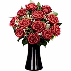 Şık Vazoda 11 Adet Kırmızı Gül