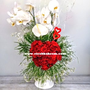 "Kalbim Yanında Atsın" 25 Adet Gül & Orkide