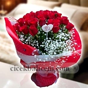 25 Adet Kırmızı Gül Buketi