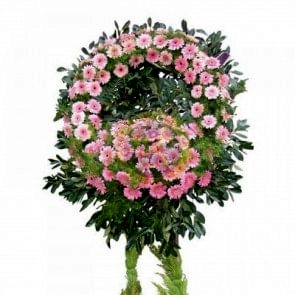 Pembe Gerbera İle Hazırlanmış Cenaze Çelengi
