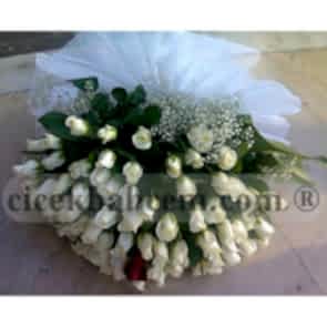 51 Adet Beyaz Gül Buketi