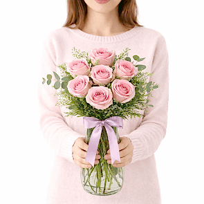 7'li Pembe Gül Aranjmanı