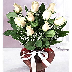 Kalp Vazoda 9 Somon Renki Gül™