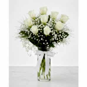 9 Adet Beyaz Gülün Aranjmanı Seni Seviyorum