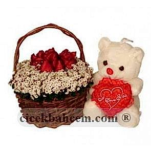 Ayıcıklı Gül Sepeti 