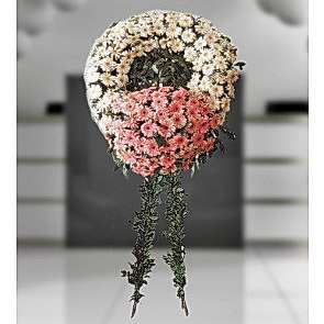 BEYAZ ve Pembe Gerbera Hazırlanan Cenaze Çiçeği