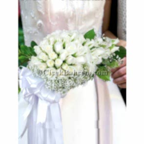 Beyaz Büyü Beyaz Gül Gelin Buketi