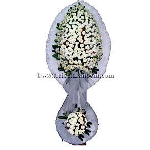 Ayaklı Sepet: Beyaz Karanfillerden Hazırlanmış Düğün, Nikah ve Açılış Sepeti