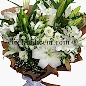 Beyaz Kokulu Lilyum Buketi Doğum Günü