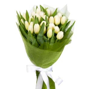21 Adet Beyaz Lale Buketi