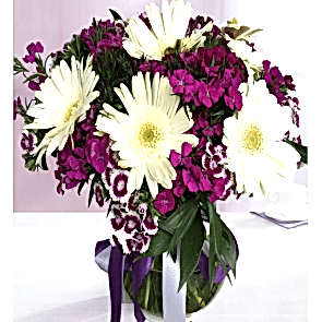 Tatlı Süpriz, Vazoda Gerbera ve Kır Çiçekleri