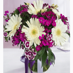 Tatlı Süpriz, Vazoda Gerbera ve Kır Çiçekleri