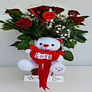 Canım Sevgilime Oyuncak ve Kırmızı Gül