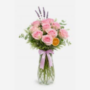 Vazoda 10 Adet Pembe Gül Buketi