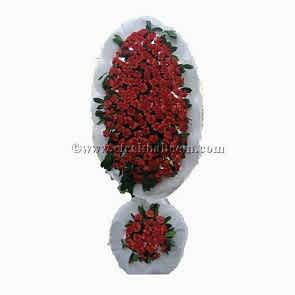 Ayaklı Sepet : Kırmızı Kanfil Çiçekleri İle Tasarlanmış Düğün, Nikah ve Açılış Sepeti