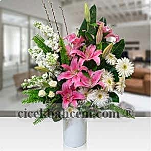 Gül Şebboy Lilyum Gerbera Aranjmanı