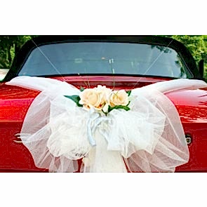 Gelin Arabası Süslemesi Papyon ve Çiçek 