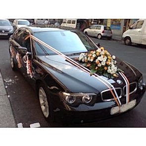 Gelin Motoru Süslemesi Şerit ve Çiçekler 