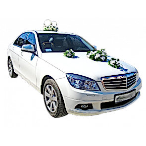 Gelin Arabası Süsleme Beyaz Küçük Aranjmanlar 