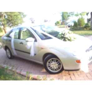 Gelin Arabası Süsleme Beyaz Aranjman ve Tül