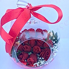 Elma Vazoda 21 Adet Kırmızı Gül