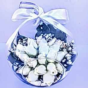 Elma Vazo İçinde 21 Beyaz Gül