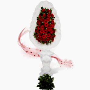 Ayaklı Sepet: Kırmızı Gerbera Çiçekleri Düğün Açılış Çiçeği