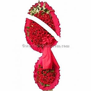 Ayaklı Sepet : Kırmızı Gerbera, Glayör Tasarlanmış Düğün, Nikah ve Açılış Sepeti