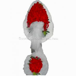 Ayaklı Sepet Beyaz Tüllü, Karanfil Tasarlanmı Düğün, Nikah ve Açılış Sepeti