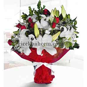 Kokulu Lilyum ve Gül Aranjmanı SA435 