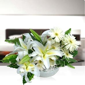 Kokulu Lilyum ve Gerbera Aranjmanı