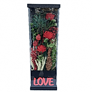 Love Işıklı Yapay Gül ve Kuru Çiçek