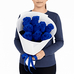 Premium 11'li Mavi Gül Buketi