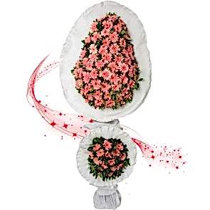 Pembe Gerbera Çiçekleri Ayaklı Sepet, Açılış Düğün Çiçekleri