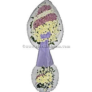 Ayaklı Sepet: Beyaz, Kırçıllı Karanfil Beyaz Fonda Tasarlanmış Düğün, Nikah ve Açılış Sepeti