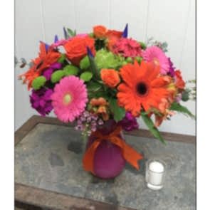 "Renklerin Dansı" Kırmızı Gül Renkli Papatya