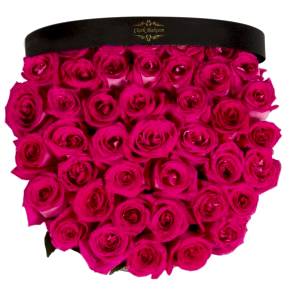 Yuvarlak Kutuda 35 Pembe Kırçıllı Gül