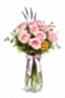 Vazoda 10 Adet Pembe Gül Buketi