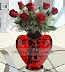 Kalp Vazoda 7 Adet Kırmızı Gül KALP110