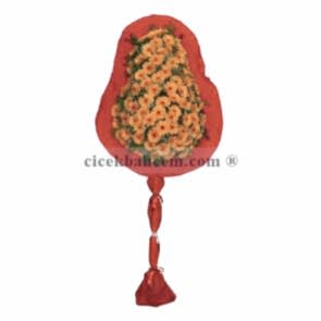 Kırmızı Turuncu Tonlarla Hazırlanmış Tek Katlı Açılış, Düğün, Nişan Sepeti