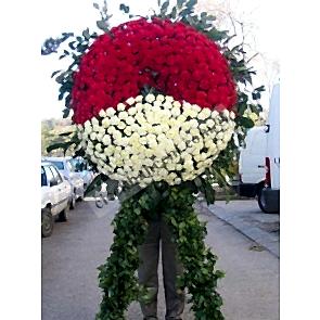 Kırmızı ve Beyaz Karanfil Kullanılarak Hazırlanmış Cenaze Çelenkleri